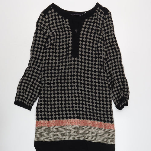 Marks and Spencer Women's Black Geometric Dress, Size 12