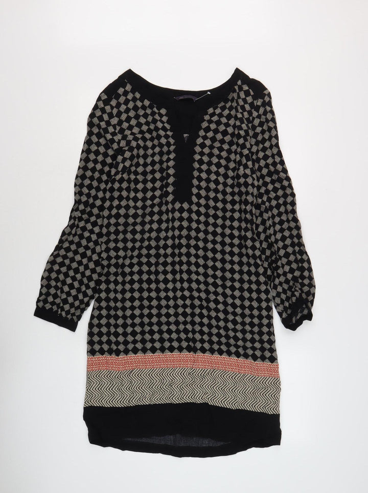 Marks and Spencer Women's Black Geometric Dress, Size 12