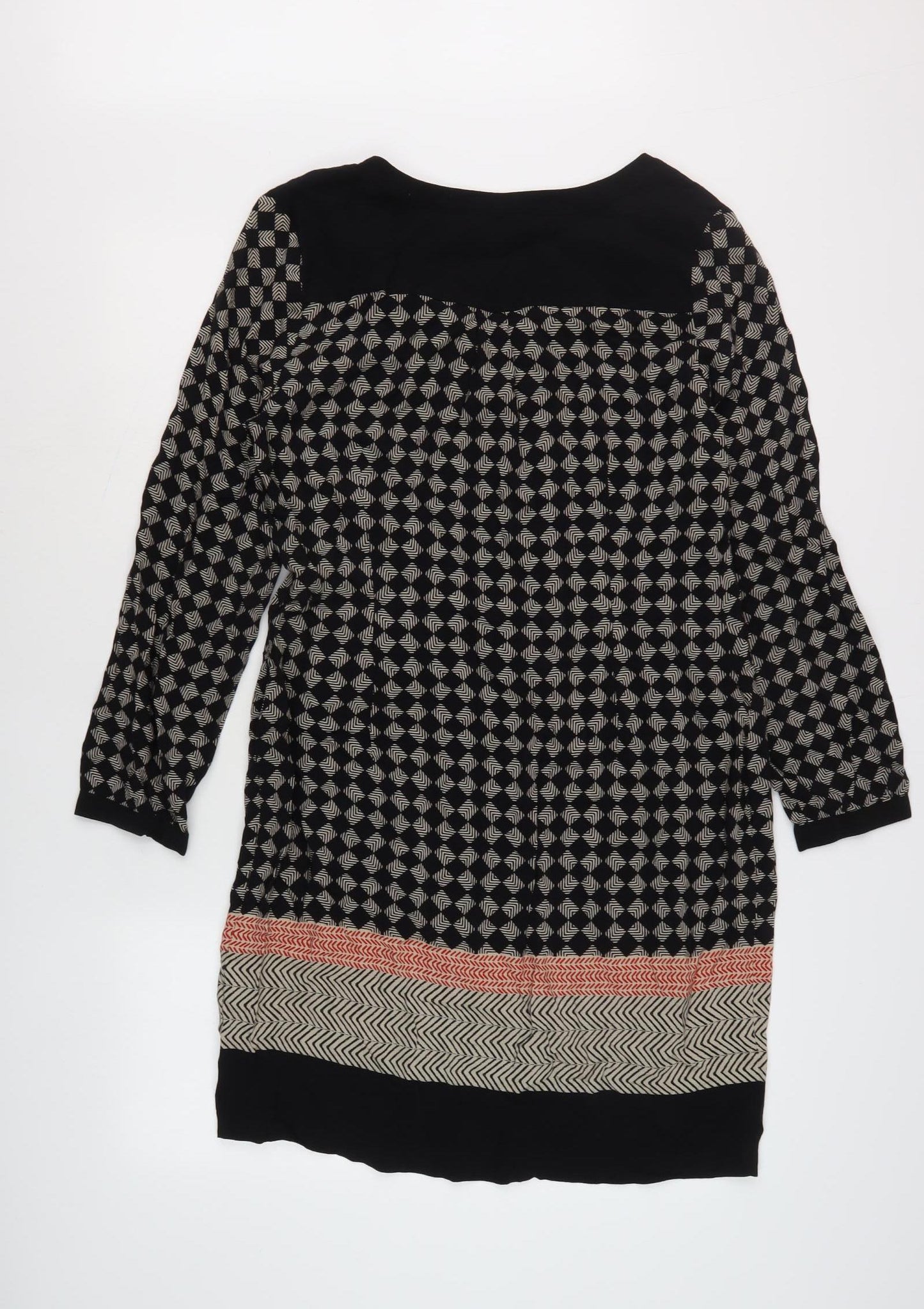 Marks and Spencer Women's Black Geometric Dress, Size 12