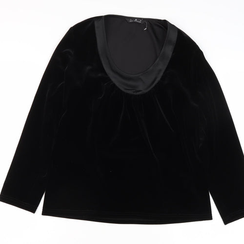 Paul Separates Women's Black Velvet Scoop Neck Top Size 10