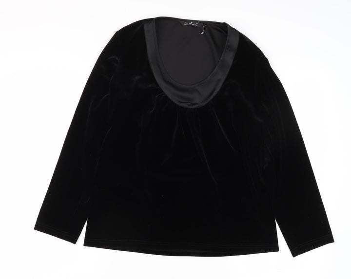 Paul Separates Women's Black Velvet Scoop Neck Top Size 10