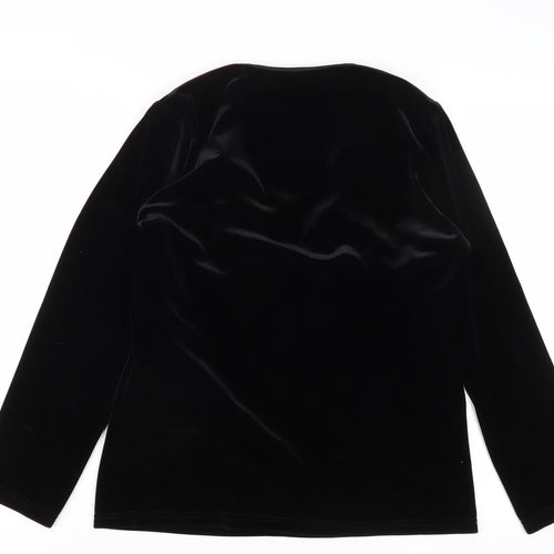 Paul Separates Women's Black Velvet Scoop Neck Top Size 10