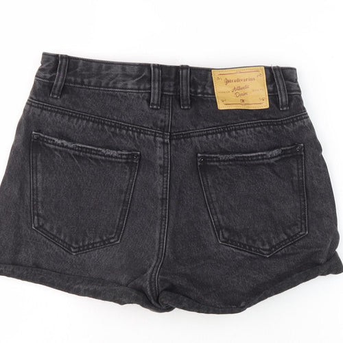Stradivarius Women's Black High Waist Denim Shorts - Size 8