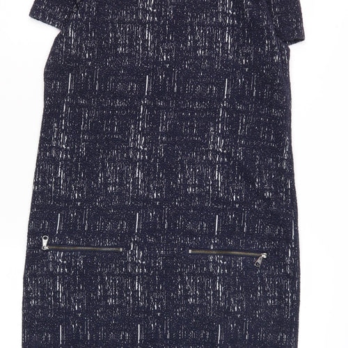 Next Women's Black Shift Dress Size 8 Short Sleeve