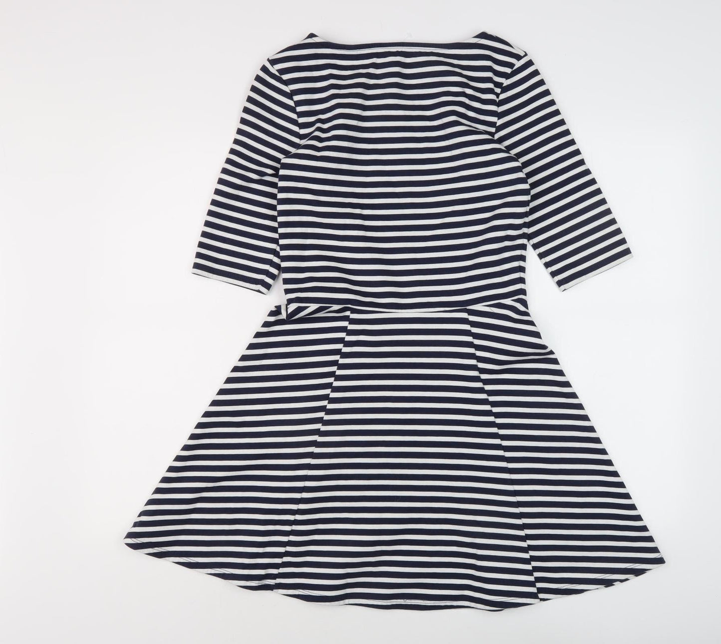 Jack Wills Women's Navy Striped A-Line Dress Size 10