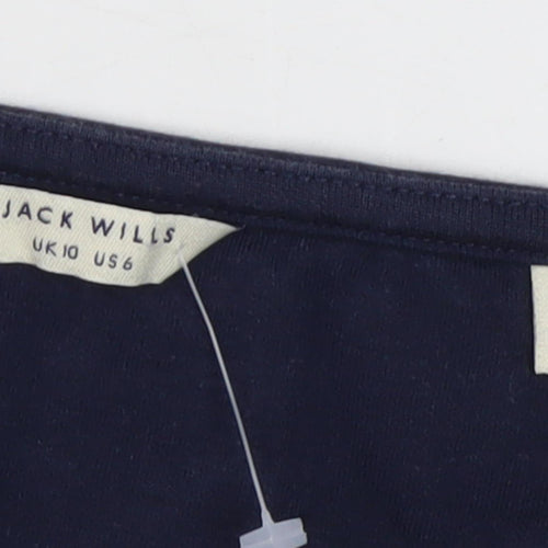 Jack Wills Women's Navy Striped A-Line Dress Size 10