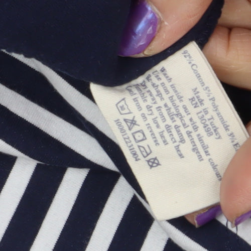 Jack Wills Women's Navy Striped A-Line Dress Size 10