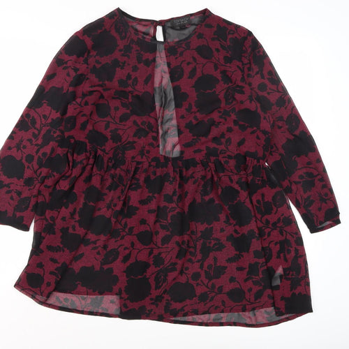 Topshop Women's Floral Blouse UK 16, Multicoloured
