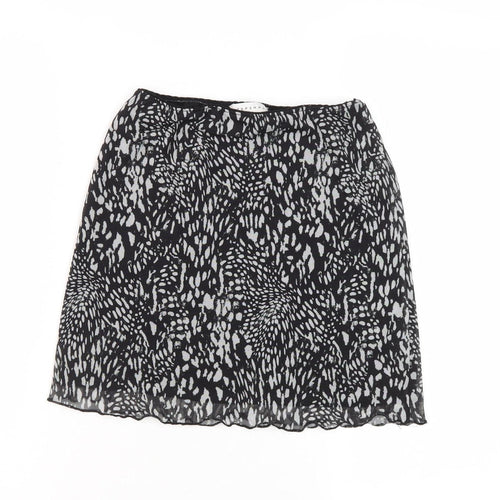 Topshop Women's Black Animal Print Skirt Size 8