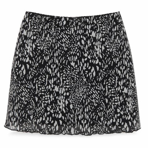 Topshop Women's Black Animal Print Skirt Size 8