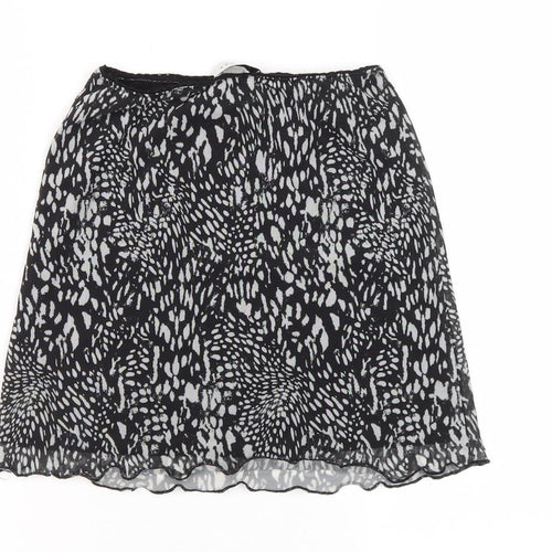 Topshop Women's Black Animal Print Skirt Size 8