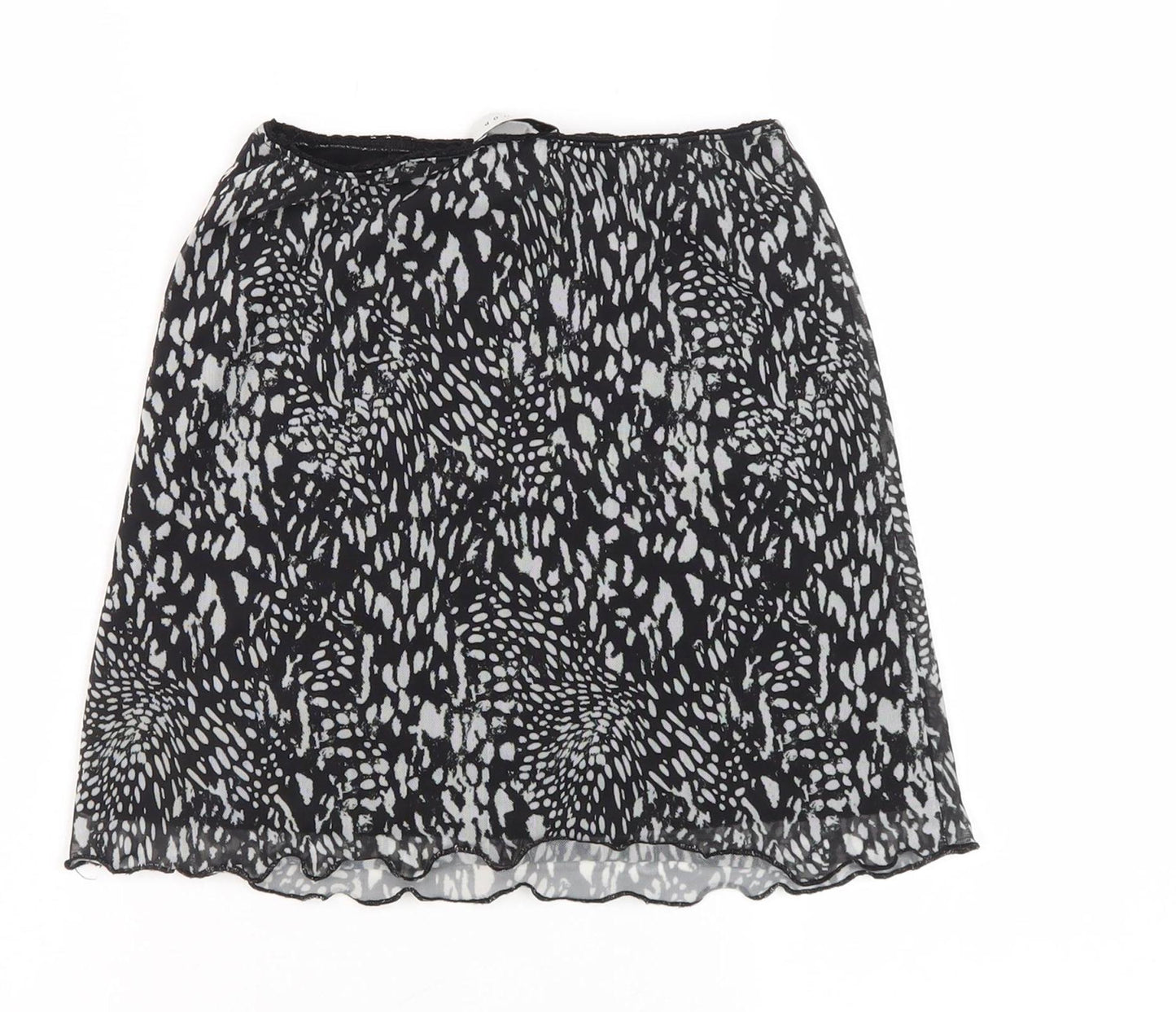 Topshop Women's Black Animal Print Skirt Size 8