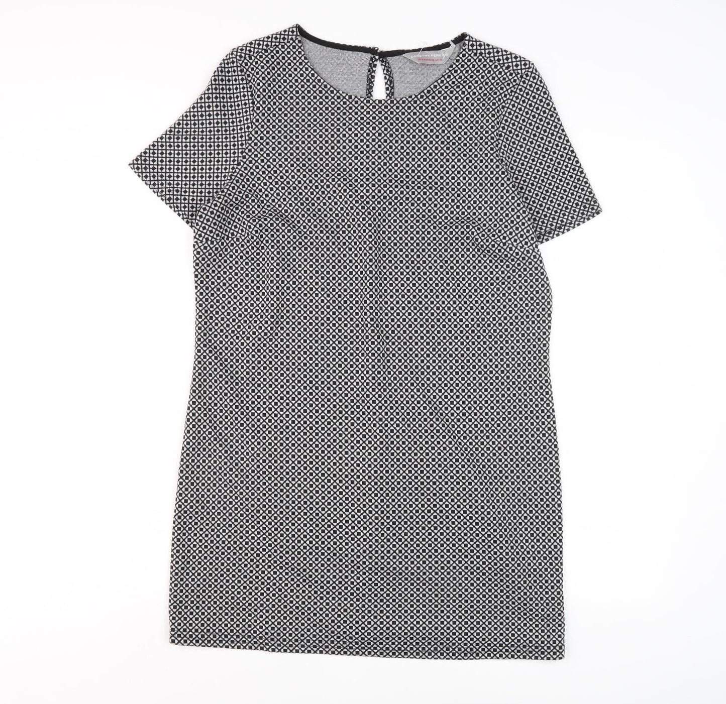 Dorothy Perkins Women's Black Geometric Sheath Dress 12