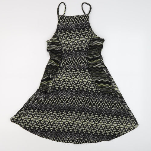 Topshop Women's Multicoloured Size 10 Chevron Dress