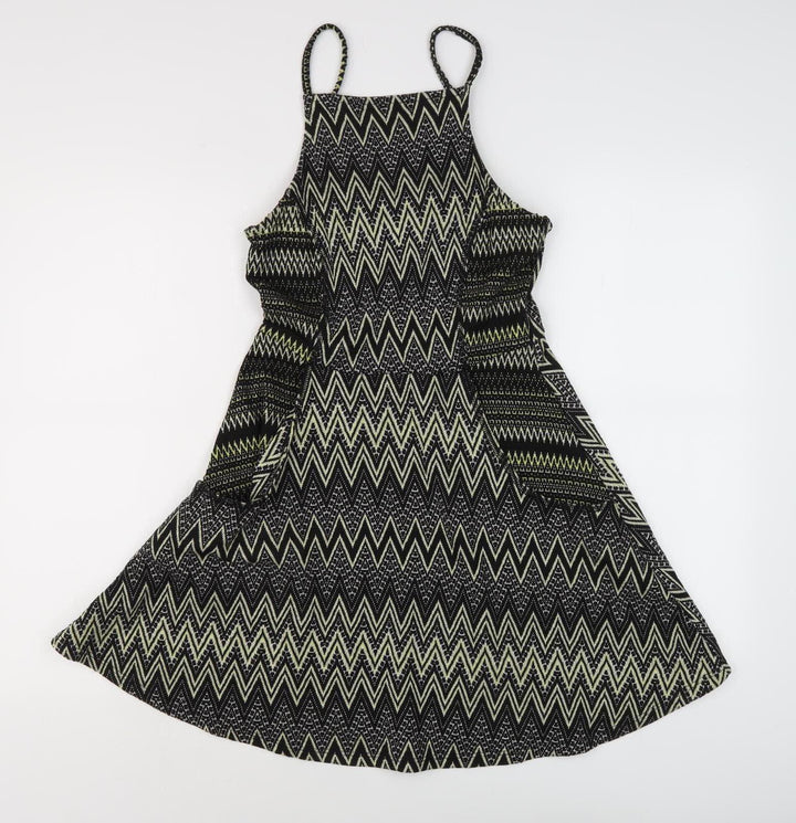 Topshop Women's Multicoloured Size 10 Chevron Dress