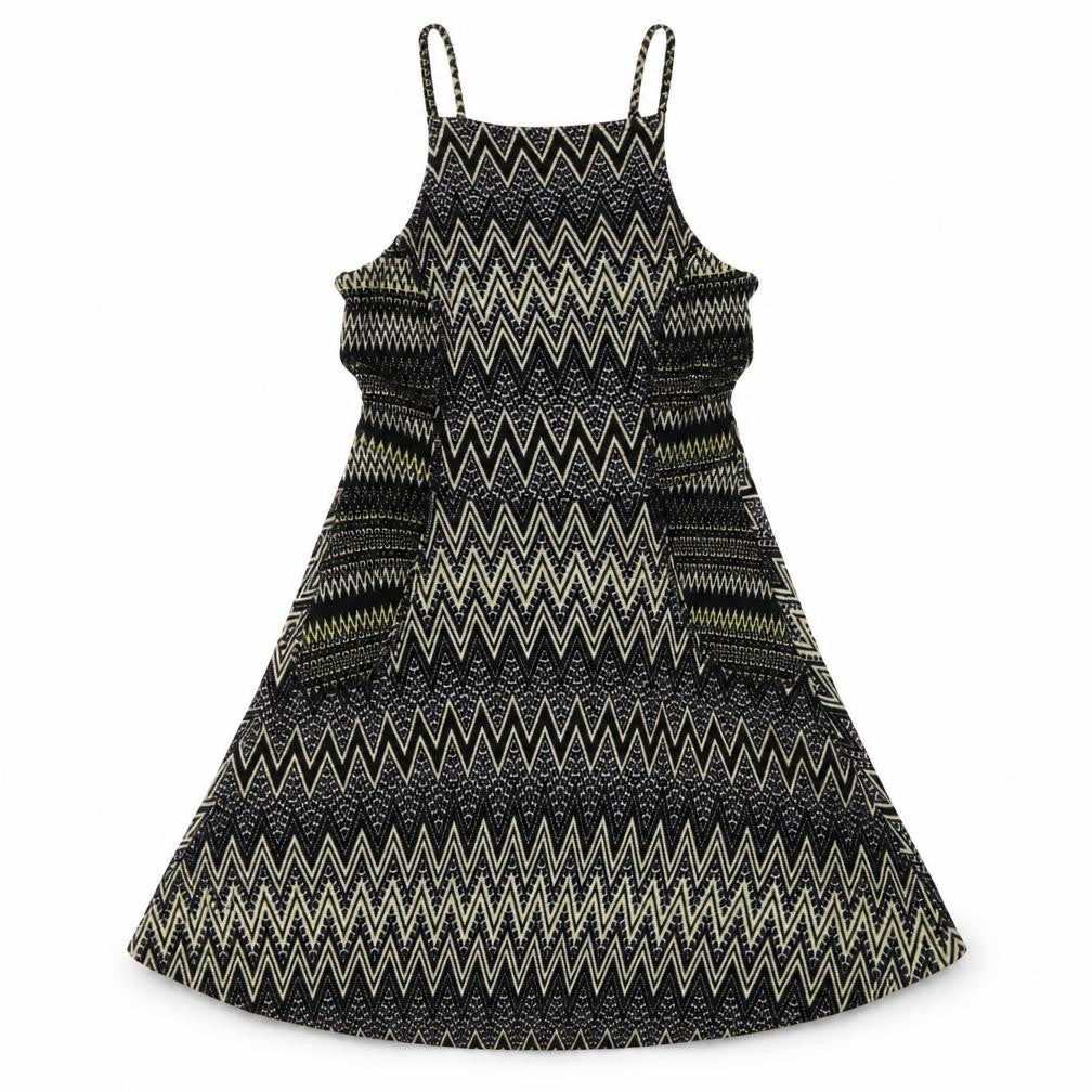 Front view of Topshop Women's Multicoloured, size 10, Chevron Dress