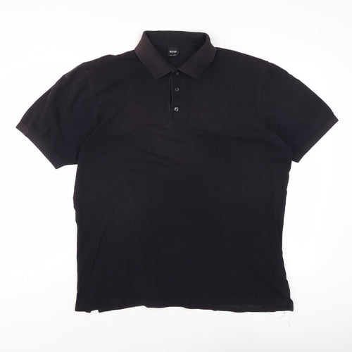 BOSS Men's Black Polo Shirt XL - Cotton Casual Classic