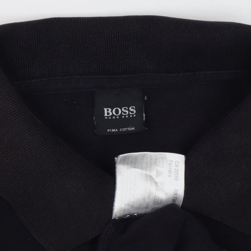 BOSS Men's Black Polo Shirt XL - Cotton Casual Classic