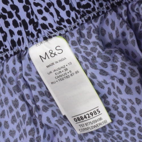 Marks and Spencer Women's Blue Animal Print Shorts