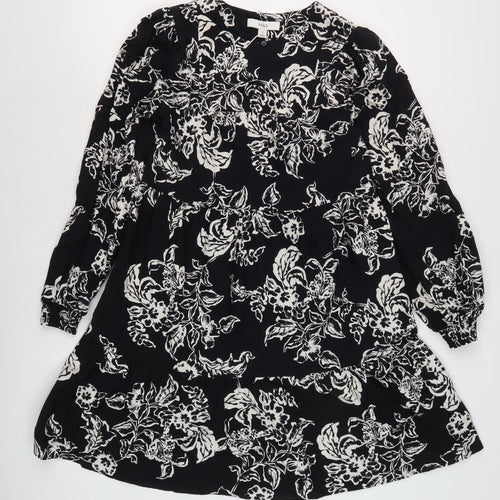 Marks and Spencer Women Black Floral Dress Size 8