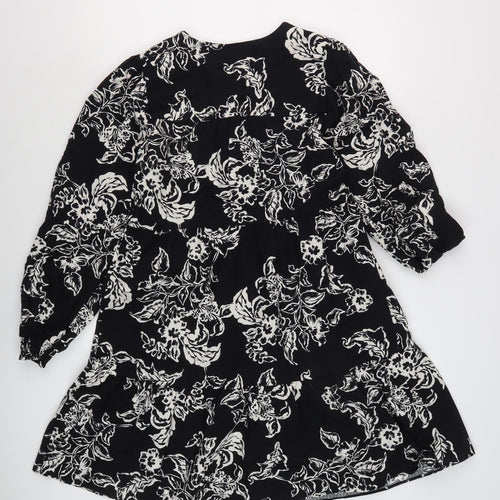 Marks and Spencer Women Black Floral Dress Size 8