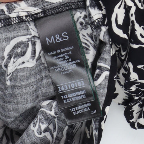 Marks and Spencer Women Black Floral Dress Size 8