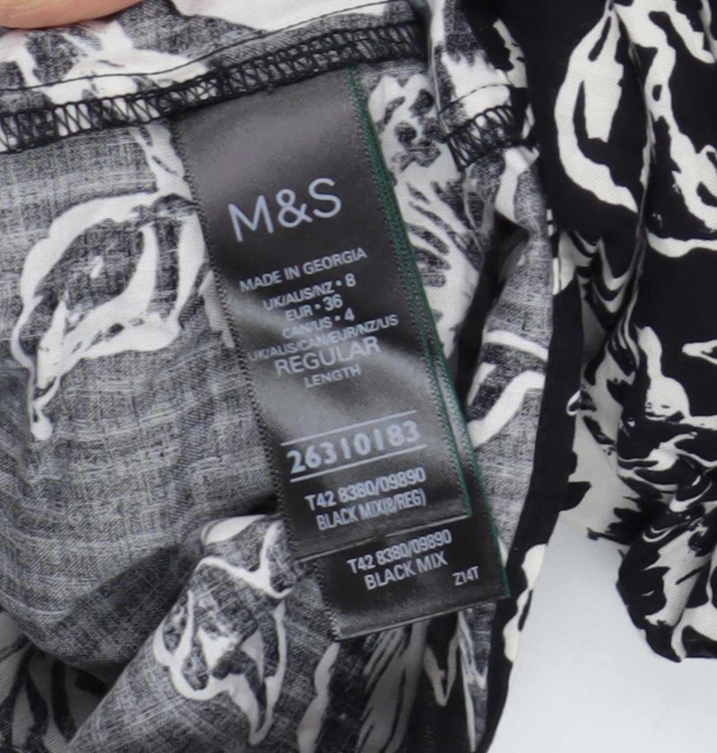 Marks and Spencer Women Black Floral Dress Size 8