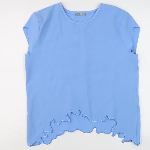 Zara Women's Blue Cap Sleeve Top Size 12