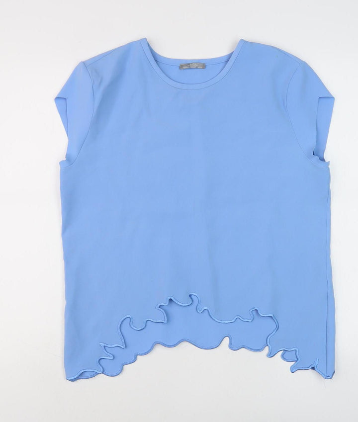 Zara Women's Blue Cap Sleeve Top Size 12