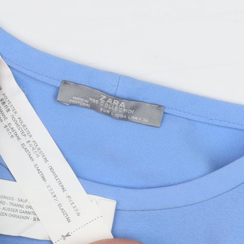 Zara Women's Blue Cap Sleeve Top Size 12