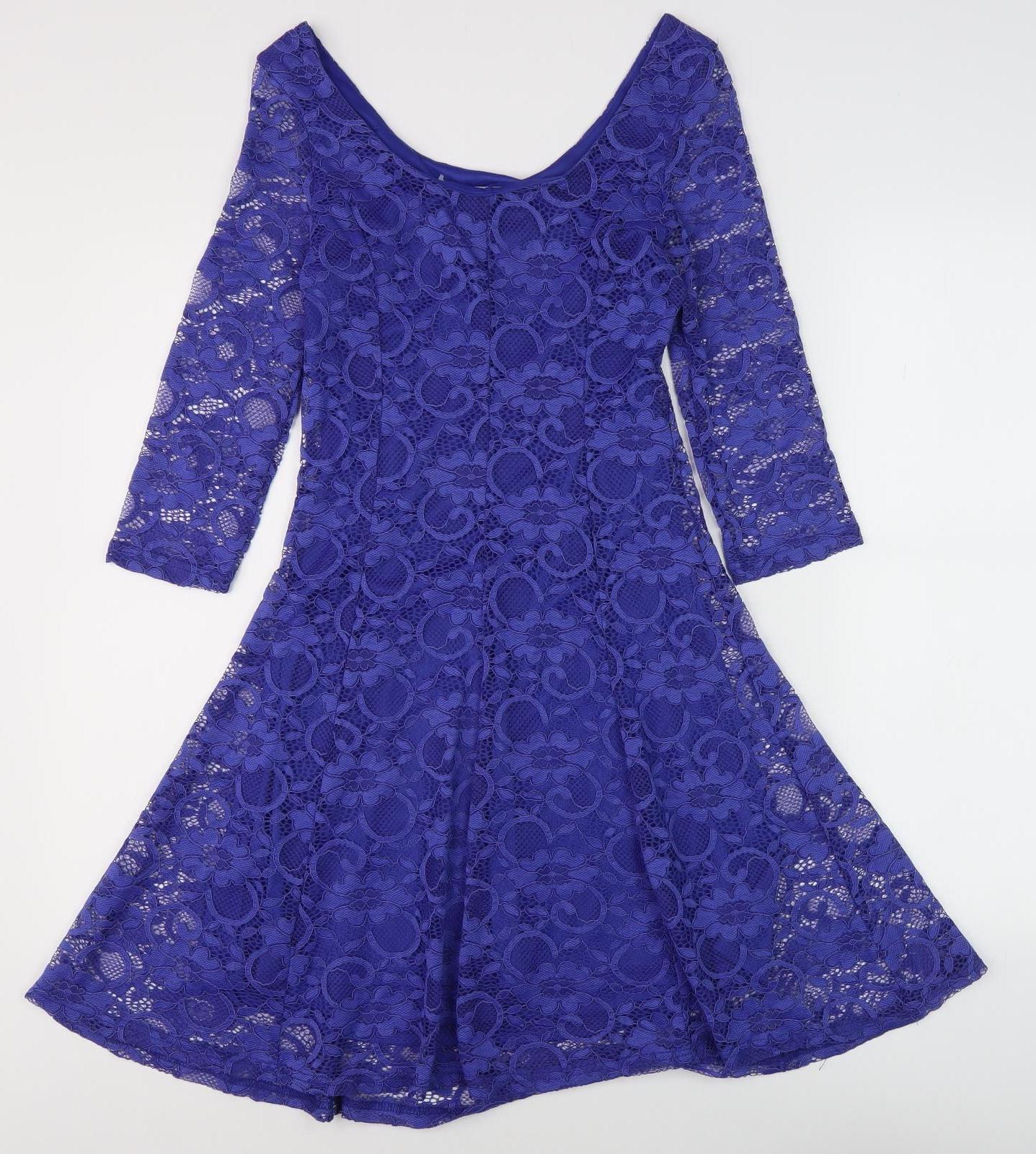 New Look Women's Blue A-Line Party Dress Size 8