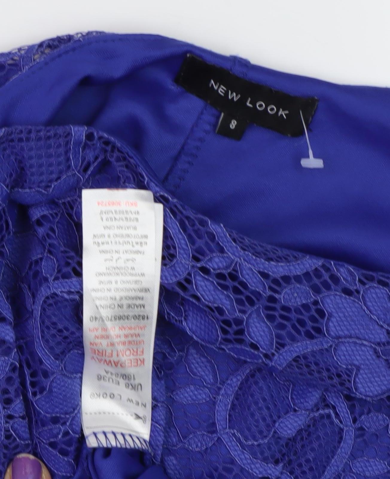 New Look Women's Blue A-Line Party Dress Size 8