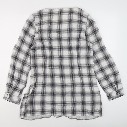 Marks and Spencer Women’s Grey Plaid Blouse, Size 12