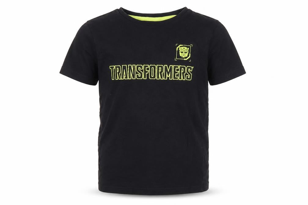 Front view of Transformers boys’ black graphic t-shirt 7-8 years