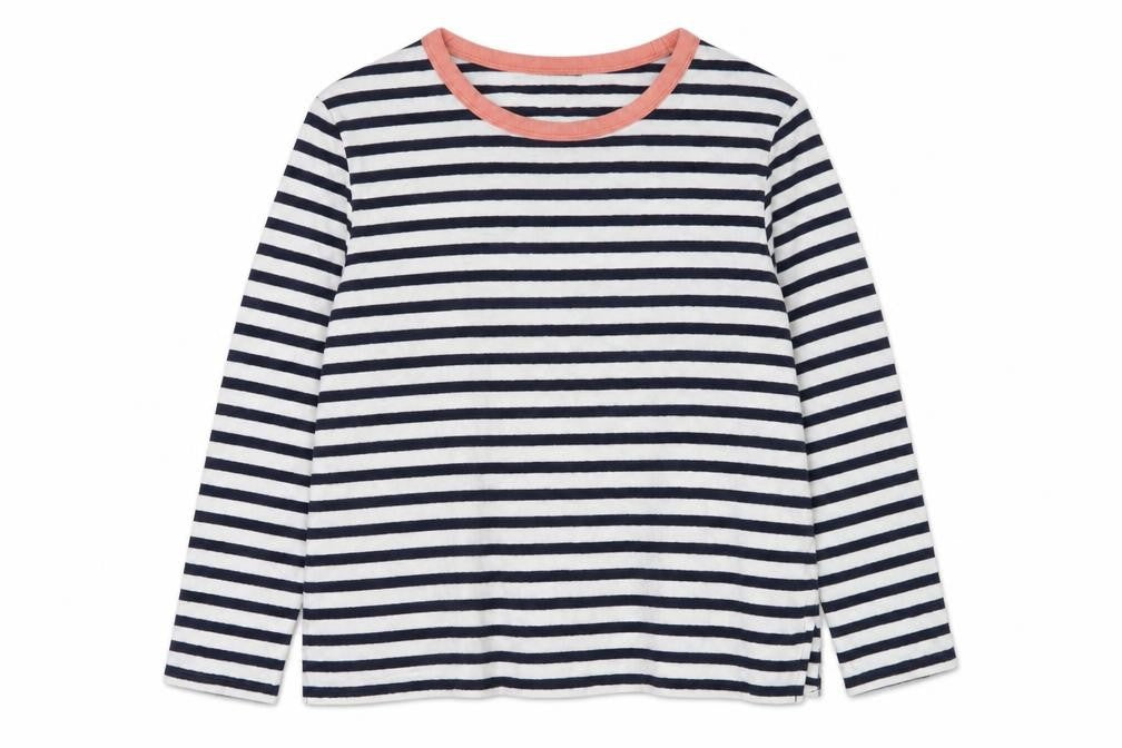 Front view of Marks & Spencer Women's Striped T-Shirt, size 12
