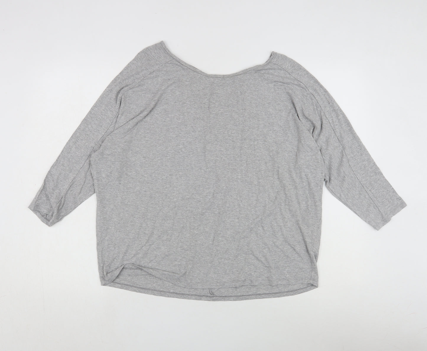 Warehouse Women's Grey 3/4 Sleeve Basic T-Shirt Size 14