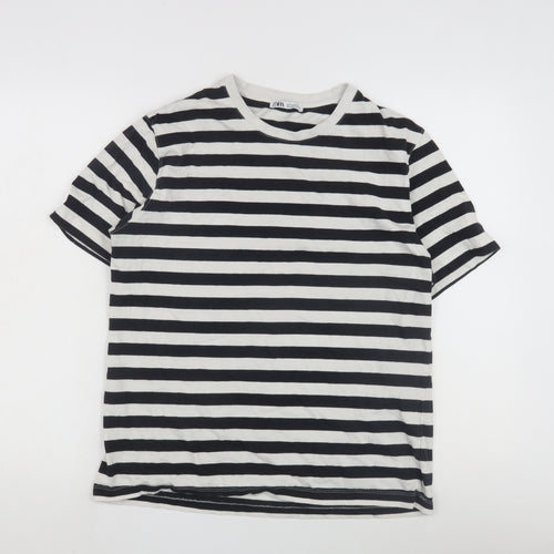 Zara Women’s Black Striped T-Shirt - Size 12