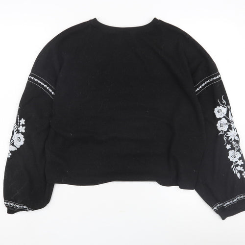 New Look Women’s Black Embroidered Pullover Jumper S