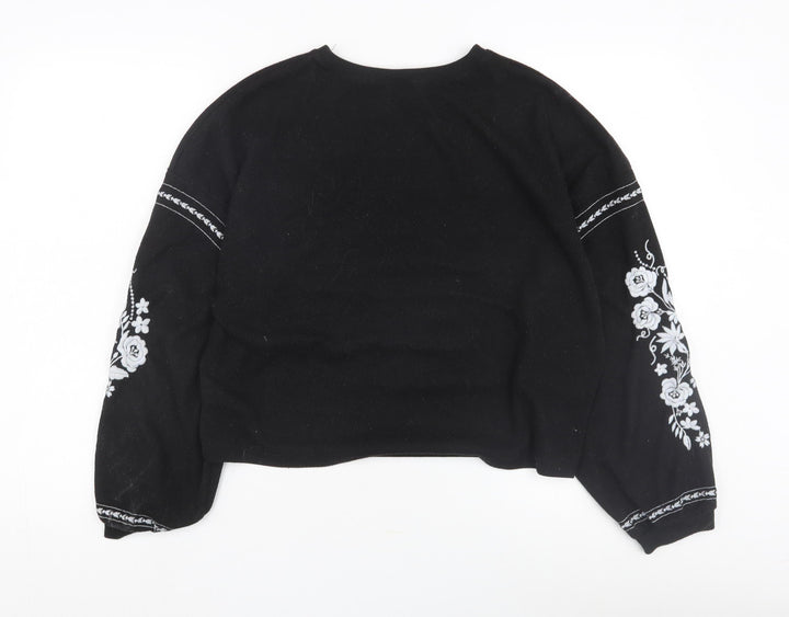 New Look Women’s Black Embroidered Pullover Jumper S