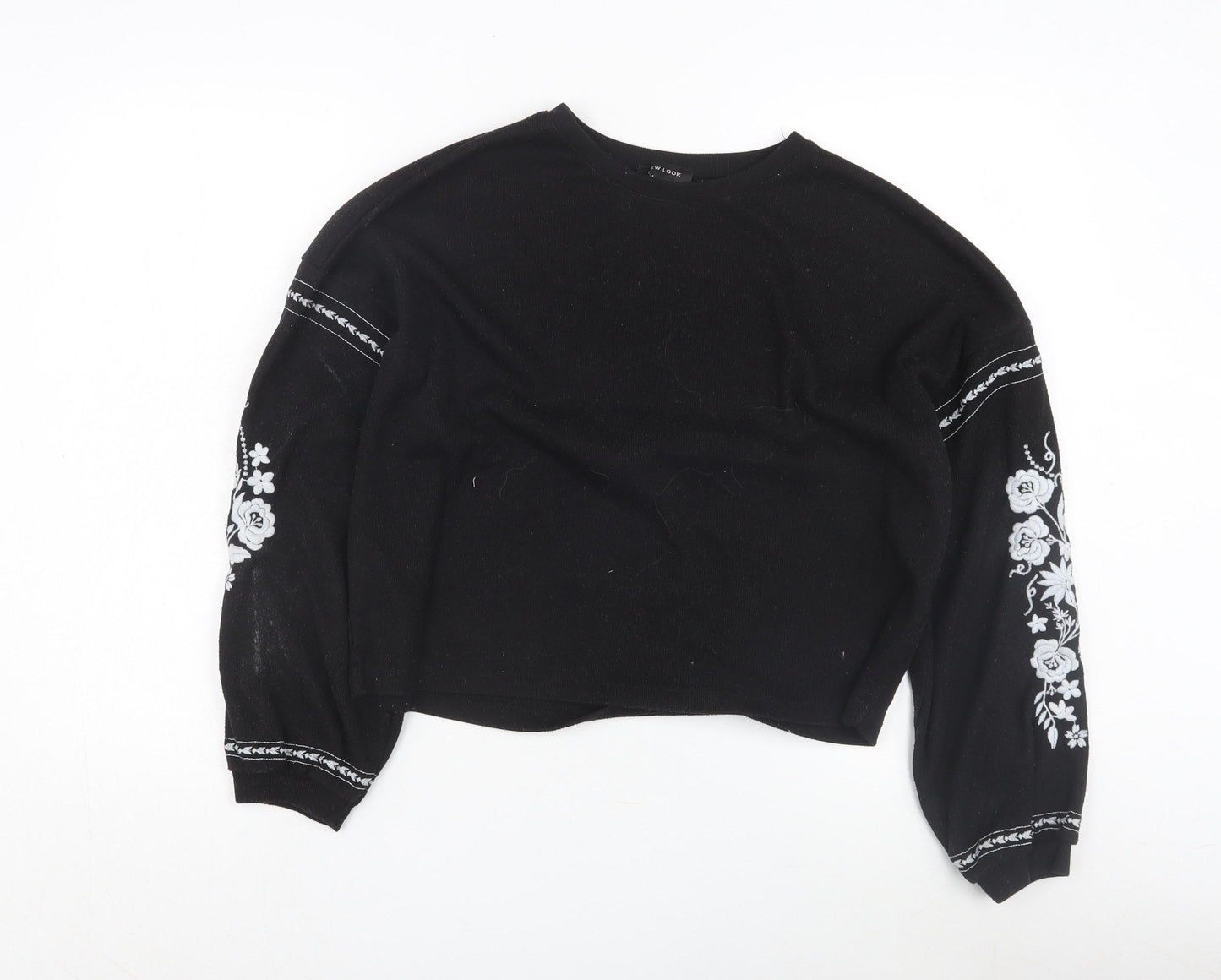 New Look Women’s Black Embroidered Pullover Jumper S