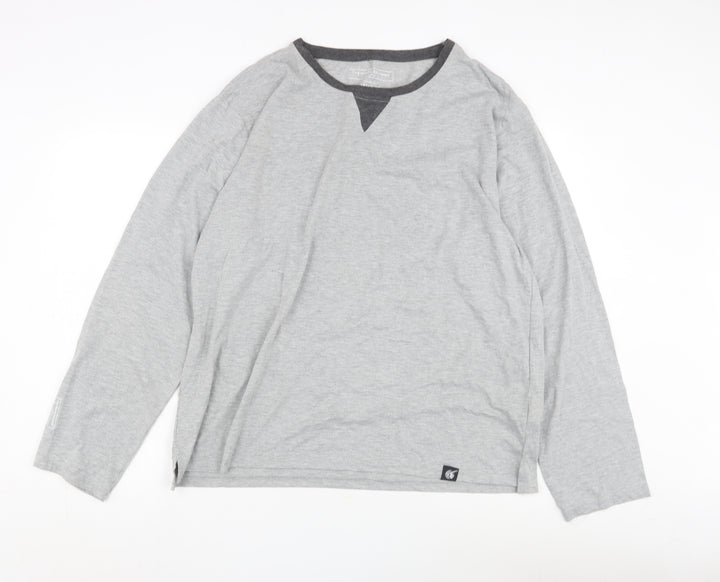 The White Company Men's Grey Long Sleeve T-Shirt L
