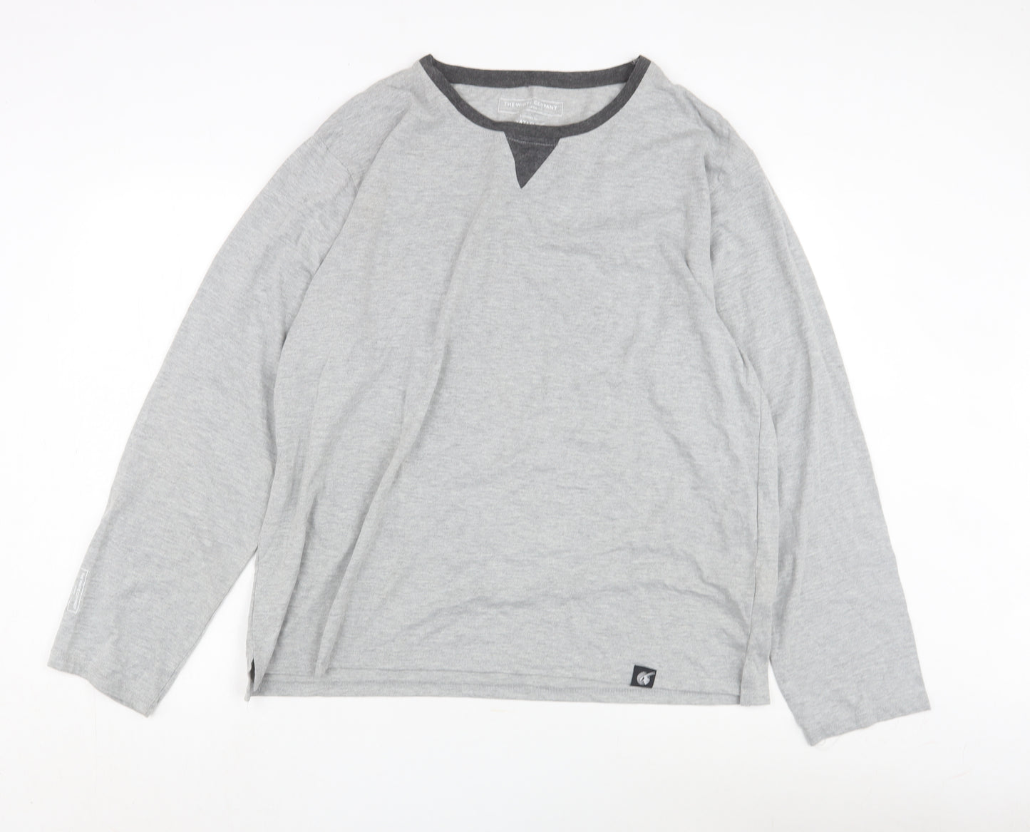 The White Company Men's Grey Long Sleeve T-Shirt L