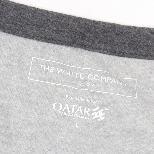The White Company Men's Grey Long Sleeve T-Shirt L