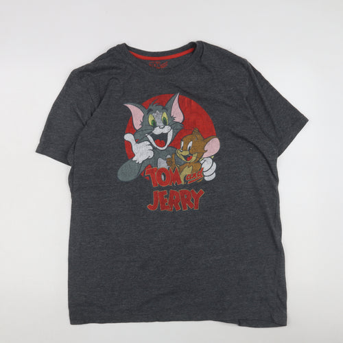 Tom & Jerry Men's Grey XL Cartoon T-Shirt