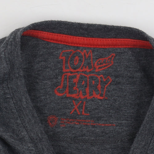 Tom & Jerry Men's Grey XL Cartoon T-Shirt