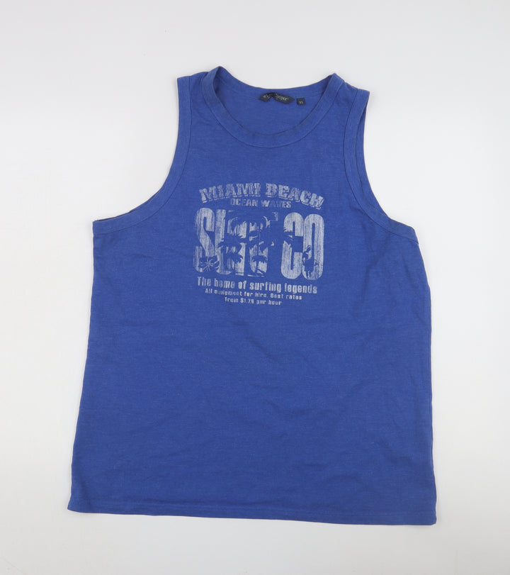 Lee Cooper Men's Blue Sleeveless Surf T-Shirt XL