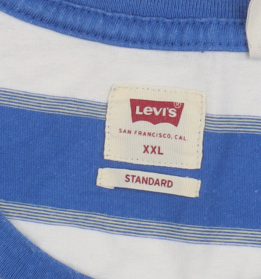 Levi's Men's Blue Striped T-Shirt 2XL
