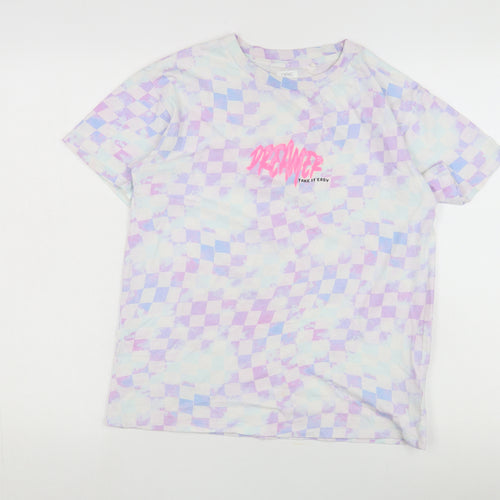 Next Women's Multicoloured Check T-Shirt Size 12