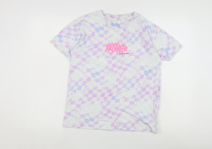 Next Women's Multicoloured Check T-Shirt Size 12