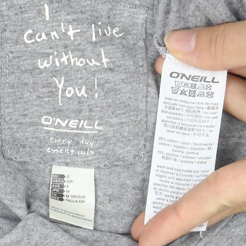 O'Neill Women's Grey T-Shirt Size 8 Crew Neck Casual